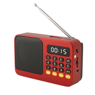 Компактное портативное радио перезаряжаемый FM TF USB BT музыкальный плеер с ЖК-дисплеем разъемом 3,5 мм и фонариком зеленый