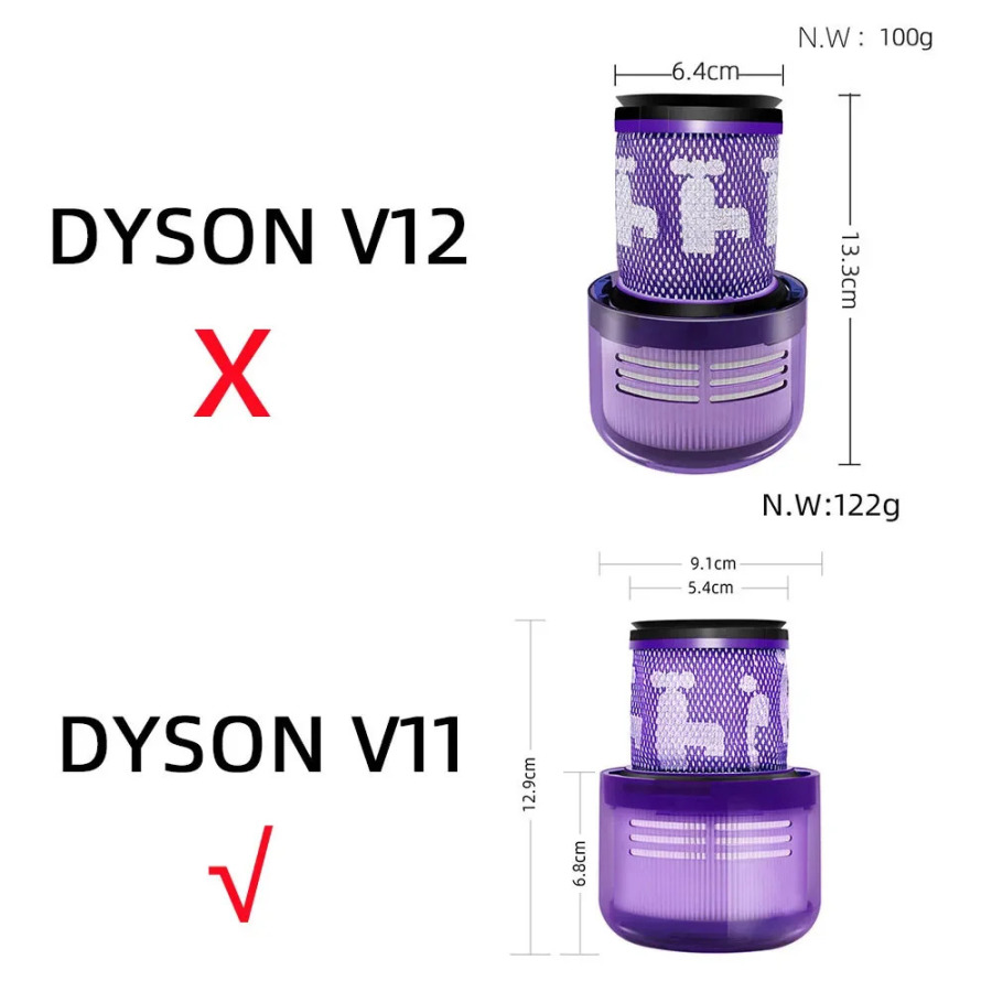 Dyson V11 Animal/V11 Torque Drive V15 Detect aksessuarlari uchun Dyson Filtr Cyclone changyutgich almashtirish qismlari