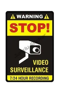 Vinil CCTV stiker PVX ogohlantiruvchi stiker Kamera signali stiker Quyoshdan himoya qiluvchi uy CCTV stiker video xavfsizlik belgilari