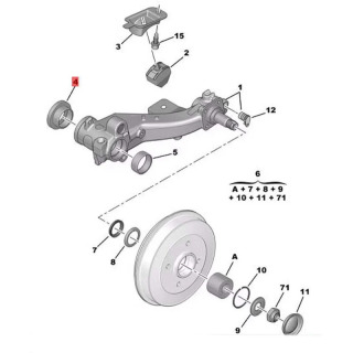 Задняя ось, Задняя втулка заднего хода для Peugeot 206/207 для Citroen C2