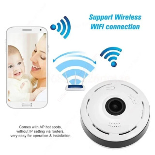Небольшая камера наблюдения Wi-Fi 360° °   Панорамный вид, двусторонние голосовые IP-видеокамеры, 2-мегапиксельная камера видеонаблюдения, защитная камера домашней безопасности