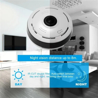 Небольшая камера наблюдения Wi-Fi 360° °   Панорамный вид, двусторонние голосовые IP-видеокамеры, 2-мегапиксельная камера видеонаблюдения, защитная камера домашней безопасности