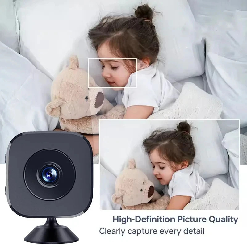 Xavfsizlik kamerasi 4K Mini toʻliq rangli tungi koʻrish monitori HD Wi-Fi suv oʻtkazmaydigan harakatni aniqlash qoʻriqchisi Smart