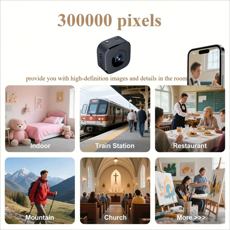 Xavfsizlik kamerasi 4K Mini toʻliq rangli tungi koʻrish monitori HD Wi-Fi suv oʻtkazmaydigan harakatni aniqlash qoʻriqchisi Smart