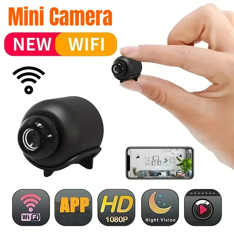 1080P HD Mini xavfsizlik kamerasi Simsiz 2.4G WiFi monitoringi Xavfsizlik himoyasi Tungi koʻrish masofaviy kuzatuv Smart Home 2026