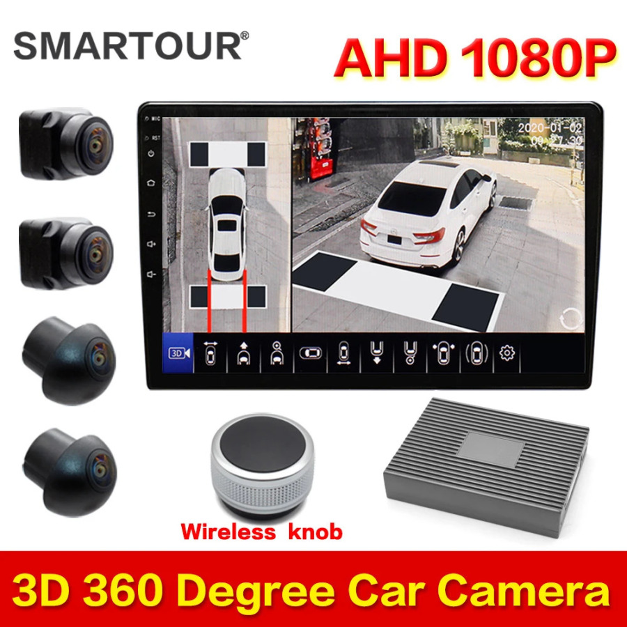 Smartour 2024 Новый AHD 1080P 3D 360 градусов HD камера системы наблюдения за птицей автомобильный парковочный объемный вид 4CH видеорегистратор DVR монитор