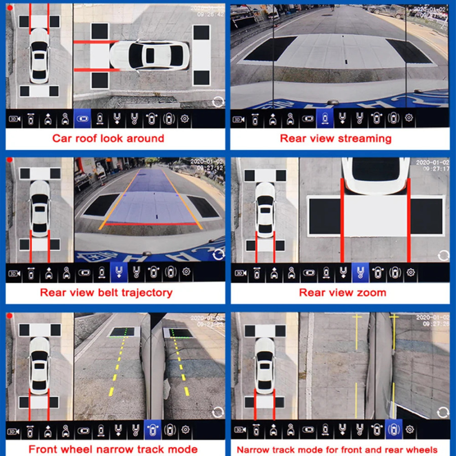 Smartour 2024 Новый AHD 1080P 3D 360 градусов HD камера системы наблюдения за птицей автомобильный парковочный объемный вид 4CH видеорегистратор DVR монитор