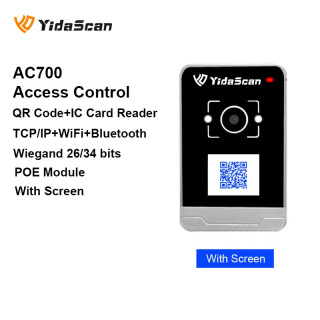 AC700 QR kodni oʻqish moslamasi kirishni boshqarish NFC RFID tashqi IP65 suv oʻtkazmaydigan TCP/IP WiFi Bluetooth LAN orqali quvvat Wiegand turniketda Темно-серый