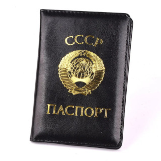 CCCP Rossiya sayohat pasporti qopqogʻi sintetik teri SSSR pasporti erkaklar ayollar uchun himoya hujjat ushlagichi черный