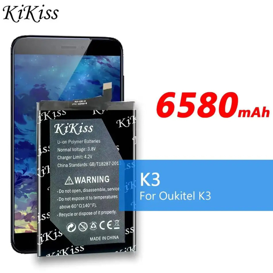 Экологически чистая батарея для мобильного телефона 6580 мАч для Oukitel K3