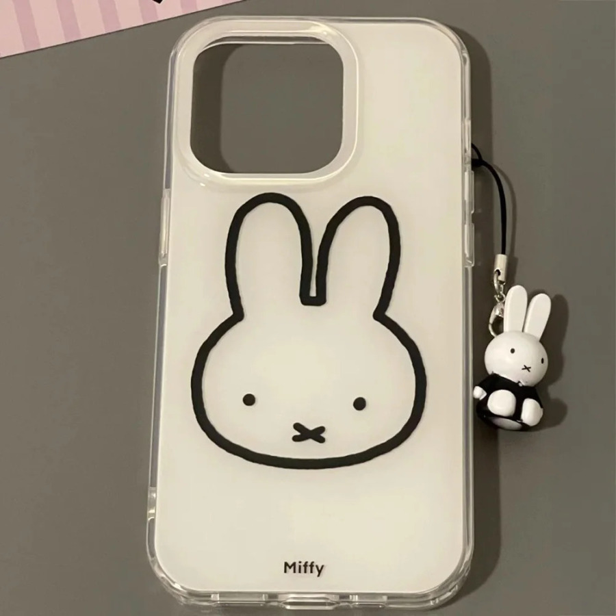 Милый чехол для мобильного телефона Miffy Kawaii Iphone XS/XR/11/12/13/14/15/16ProMax Ins, чехол для телефона с защитой от падения, простой, все обертывание, подарок для девочки