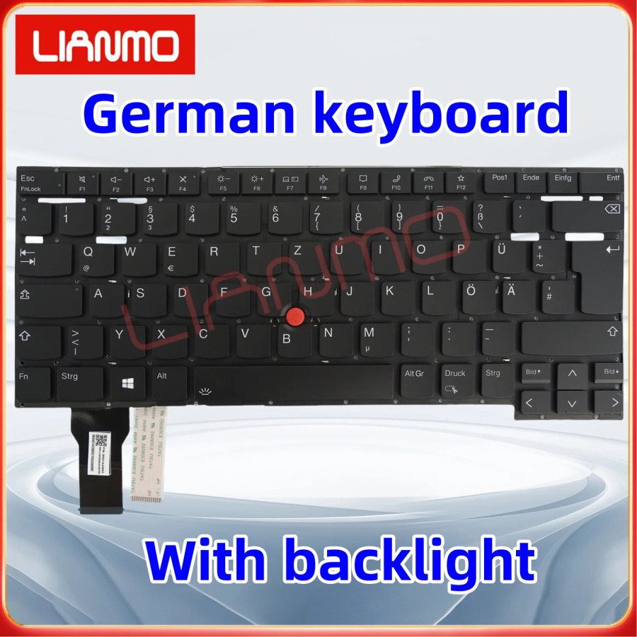 Lenovo Thinkpad T14s Gen2, P1 Gen4, X1 Extreme, Hermit 4th 2021 noutbuklari uchun yoritilgan klaviatura (amerika, italyan, nemis, frantsuz, ingliz, portugal tartibi)
