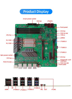 Материнская плата Topton 8-Bay Z690 NAS M-ATX LGA1700 для процессоров Intel 12-14-го поколения, 4xDDR4, 8xSATA, 4xNVMe, 4x2.5G LAN, 3xPCIE, серверная плата для фаервола