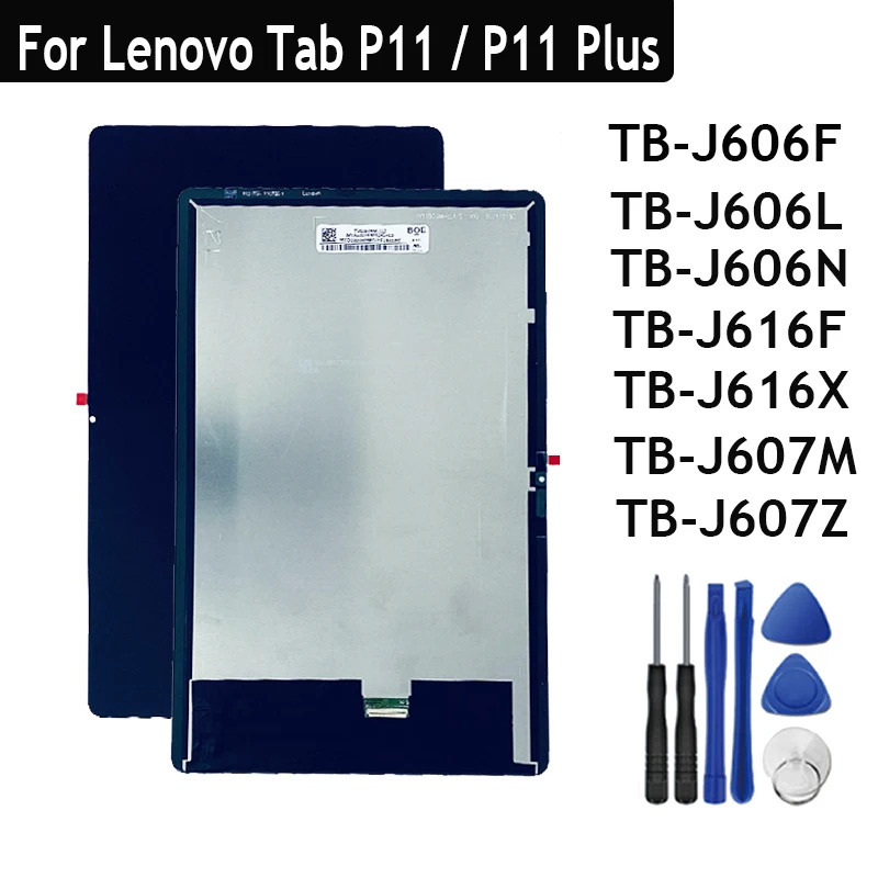 Lenovo Tab P11/P11 Plus planshetli LCD displey uchun TB-J606F TB-J606L TB-J606 TB-J616 TB-J607 LCD displey sensorli displeyli digitizer yigʻilishi
