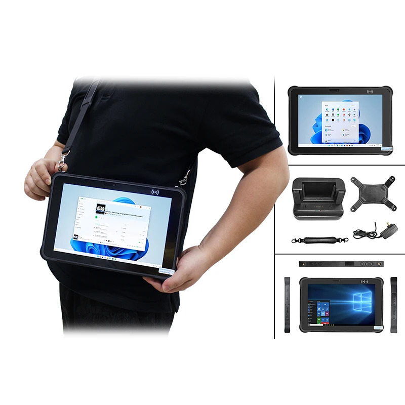 Прочный планшетный ПК 10,1 дюйма, 1920*1200, 500 нит, Intel I5-1235U, Windows 11 Pro, 4G LTE, GPS, 8 ГБ ОЗУ/256 ГБ ПЗУ, 6000 мАч/7,6 В, аккумулятор