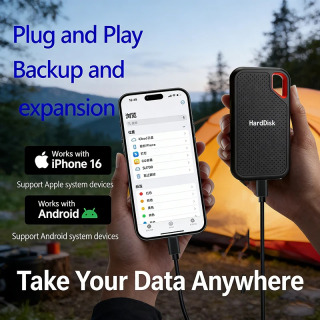 Noutbuk/kompyuter/telefon/Mac uchun yuqori sifatli 2TB/4TB tashqi qattiq disk amaliy USB3.1 portativ SSD original xotira qurilmasi