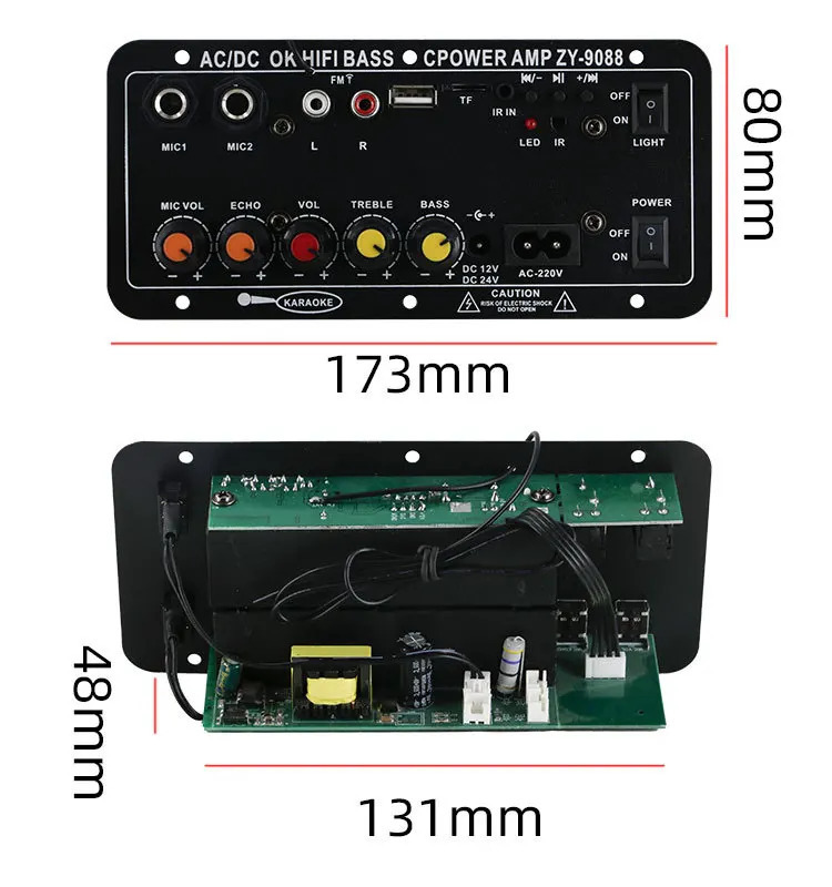Плата усилителя звука, поддержка микрофона, Bluetooth Amplificatore, сабвуфер, динамик, домашнее караоке, уличное автомобильное аудио