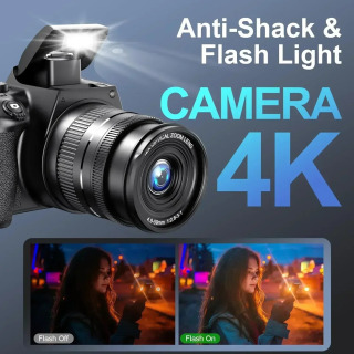 Цифровая камера 4K HD для фотографии, 12-кратный оптический зум, камера для видеоблогов для YouTube, 72 МП, Wi-Fi, автофокус, видеокамеры для прямого потока