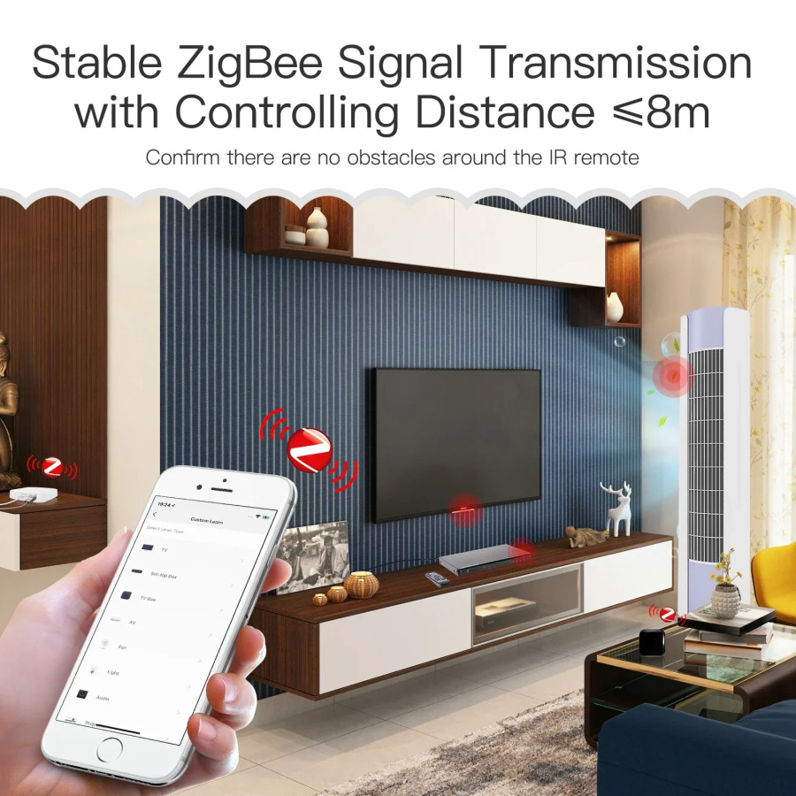 MOES Tuya ZigBee Smart IR masofadan boshqarish pulti Smart uy uchun universal infraqizil masofadan boshqarish pulti Alexa Google Home bilan ishlaydi