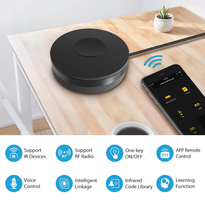 Умный ИК-пульт дистанционного управления Tuya Smart RF 2026 с Wi-Fi для умного дома, инфракрасный контроллер для кондиционеров и всех телевизоров, работает с Alexa и Google Home
