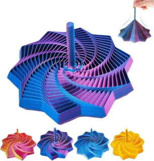 3D bosilgan stressga qarshi sensorli yulduz modeli: Vizual illyuziya olti burchakli girdobli spiral bezakli stressni bartaraf etish oʻyini Темно-серый
