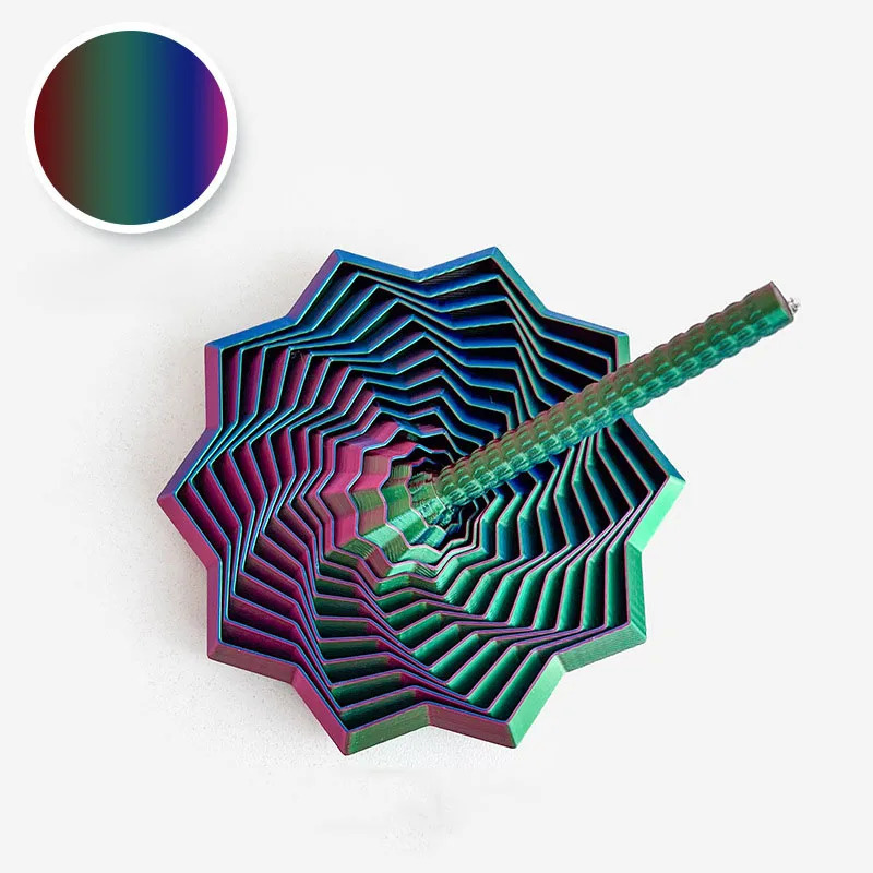 3D bosilgan stressga qarshi sensorli yulduz modeli: Vizual illyuziya olti burchakli girdobli spiral bezakli stressni bartaraf etish oʻyini