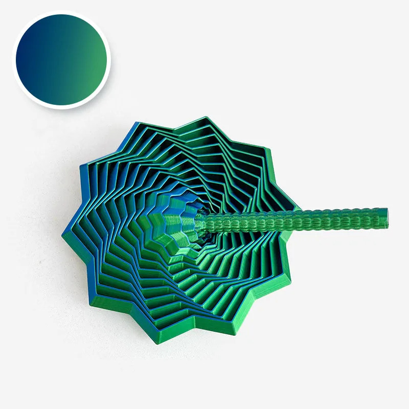 3D bosilgan stressga qarshi sensorli yulduz modeli: Vizual illyuziya olti burchakli girdobli spiral bezakli stressni bartaraf etish oʻyini