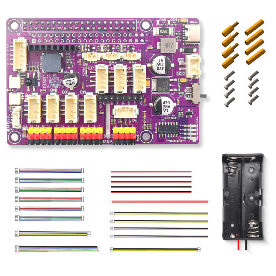 Робот Adeept HAT для Raspberry Pi, плата расширения для Raspberry Pi 5/4B/3B/3B +, драйвер умного робота-автомобиля с руководством в формате PDF