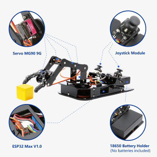 Комплект механической руки робота ACEBOTT ESP32 для Arduino DIY настольный образовательный робот-манипулятор для Arduino