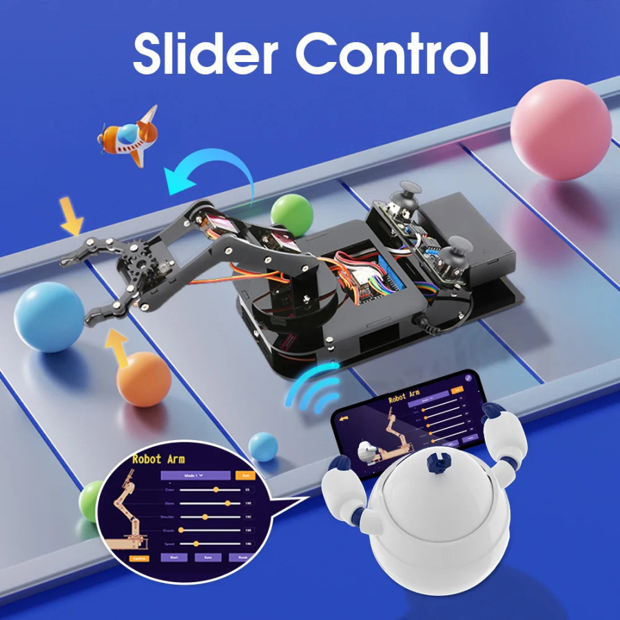 Комплект механической руки робота ACEBOTT ESP32 для Arduino DIY настольный образовательный робот-манипулятор для Arduino