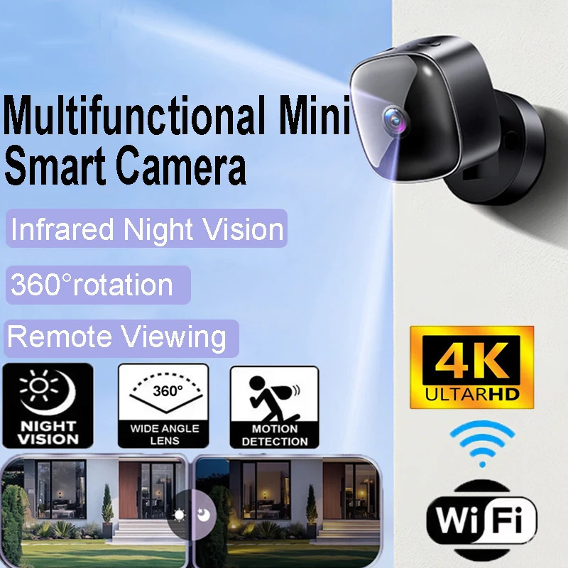 Камера безопасности 4K Беспроводной Wi-Fi Мониторинг Безопасность Защита Дистанционное Инфракрасное наблюдение ночного видения высокой четкости