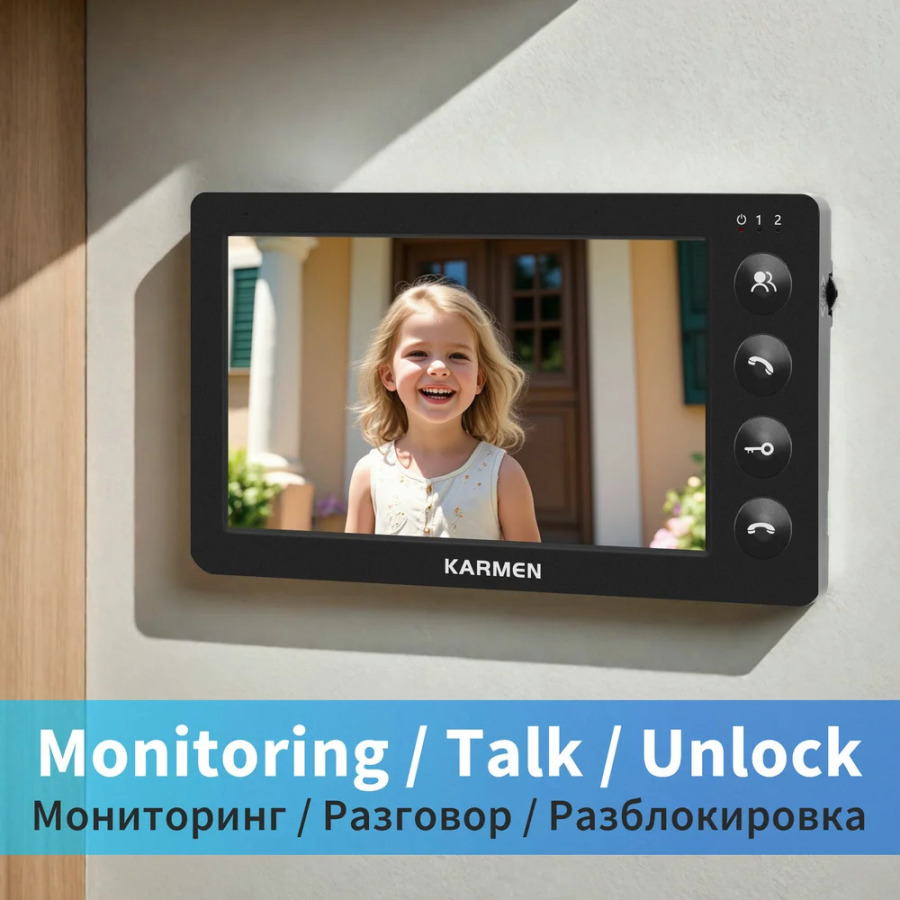 Indomita домофон для дома,домофоны для квартиры,видеодомофон в квартиру,проводной видеодомофон с монитором, 7-дюймовым экраном, наружной панелью вызова RFID, открытым электрическим замком