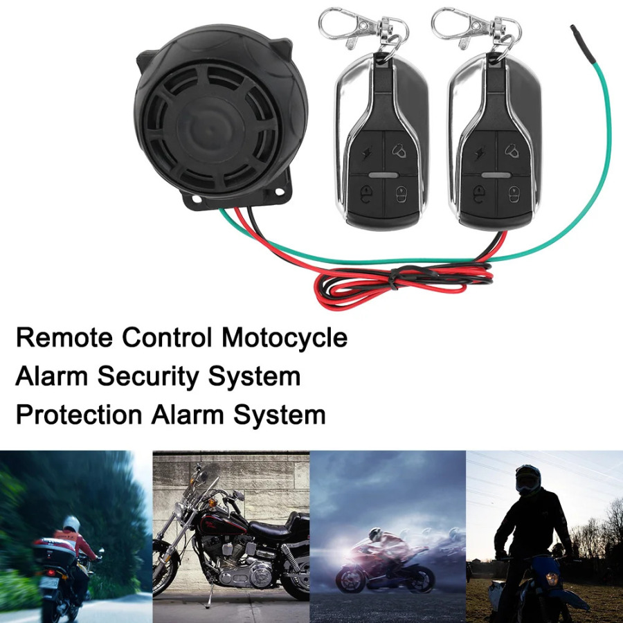 Mototsikl signalizatsiya tizimi Avtomobil Styling Velosiped Scooter Avtomobil 12V Oʻgʻirlikka qarshi mototsikl uchun ikki tomonlama masofadan boshqarish signalizatsiya tizimi