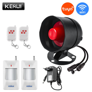 KERUI Tuya Smart WIFI Беспроводная система охранной сигнализации Сирена Домашний охранный датчик движения двери Совместимый Google Home Alexa 433 МГц Золотой