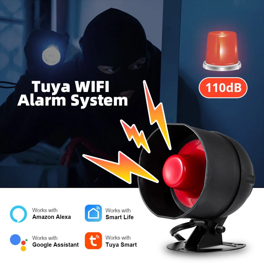 KERUI Tuya Smart WIFI Беспроводная система охранной сигнализации Сирена Домашний охранный датчик движения двери Совместимый Google Home Alexa 433 МГц