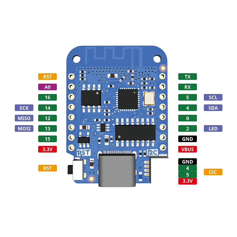 MGQH LOLIN D1 Mini V4.0.0 - WEMOS WIFI Плата Интернета вещей на базе ESP8266 4 МБ MicroPython Nodemcu Arduino, совместимая