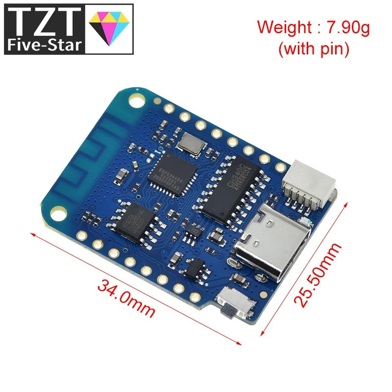 Плата GREATZT D1 Mini V4.0.0 - WEMOS WIFI для Интернета вещей на базе ESP8266 4MB, совместимая с MicroPython, Nodemcu, Arduino