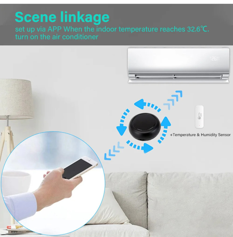 Smart Wi-Fi IR universal masofadan boshqarish pulti Tuya Smart Life ilovasi bilan maishiy televizorlar uchun infraqizil masofadan boshqarish pulti Alexa Google