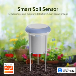 Namlik harorat sensori bilan Tuya aqlli tuproq sinov qurilmasi Quyosh energiyasi bilan ishlaydigan simsiz IoT tuproq namligi sensori