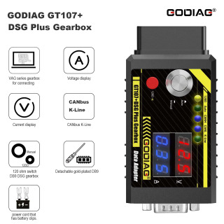 GODIAG ECU GPT yuklash/G-V ECU kabeli/7-in-1 uzatish kabeli/9-in-1 uzatish kabeli+GT107+ DSG Plus uzatish maʼlumotlar adapteri