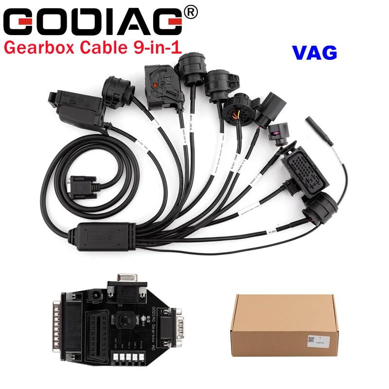 Комплект кабелей коробки передач GODIAG VAG 9-в-1 для DQ200/ DL501/ VL300/ VL381/ DQ500/ DQ250/ DQ380, используемый с AUTEL GBOX/XHORSE Multiprog