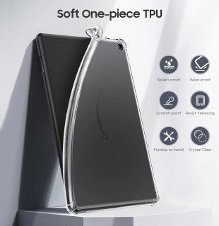 Amazon Fire HD 10 (13-avlod) 2023 uchun gʻilof 10,1 dyuymli ilgʻor havo yostigʻi tushishga qarshi moslashuvchan silikon zarbaga chidamli TPU planshet qopqogʻi