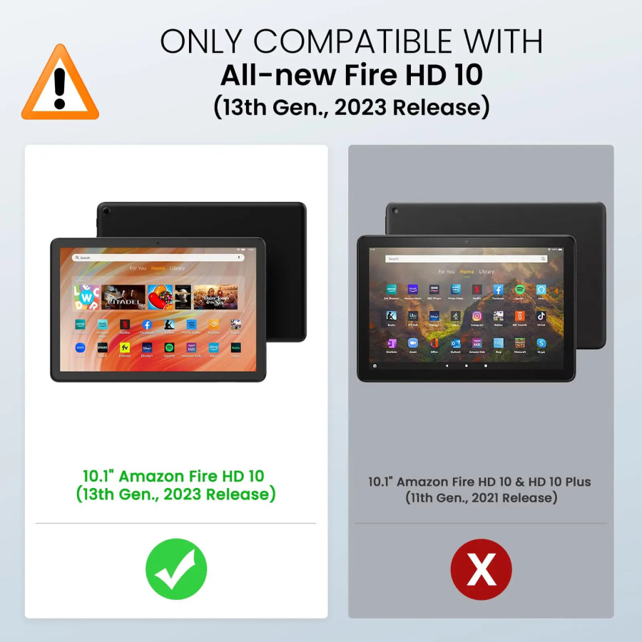 Amazon Fire HD 10 (13-avlod) 2023 uchun gʻilof 10,1 dyuymli ilgʻor havo yostigʻi tushishga qarshi moslashuvchan silikon zarbaga chidamli TPU planshet qopqogʻi