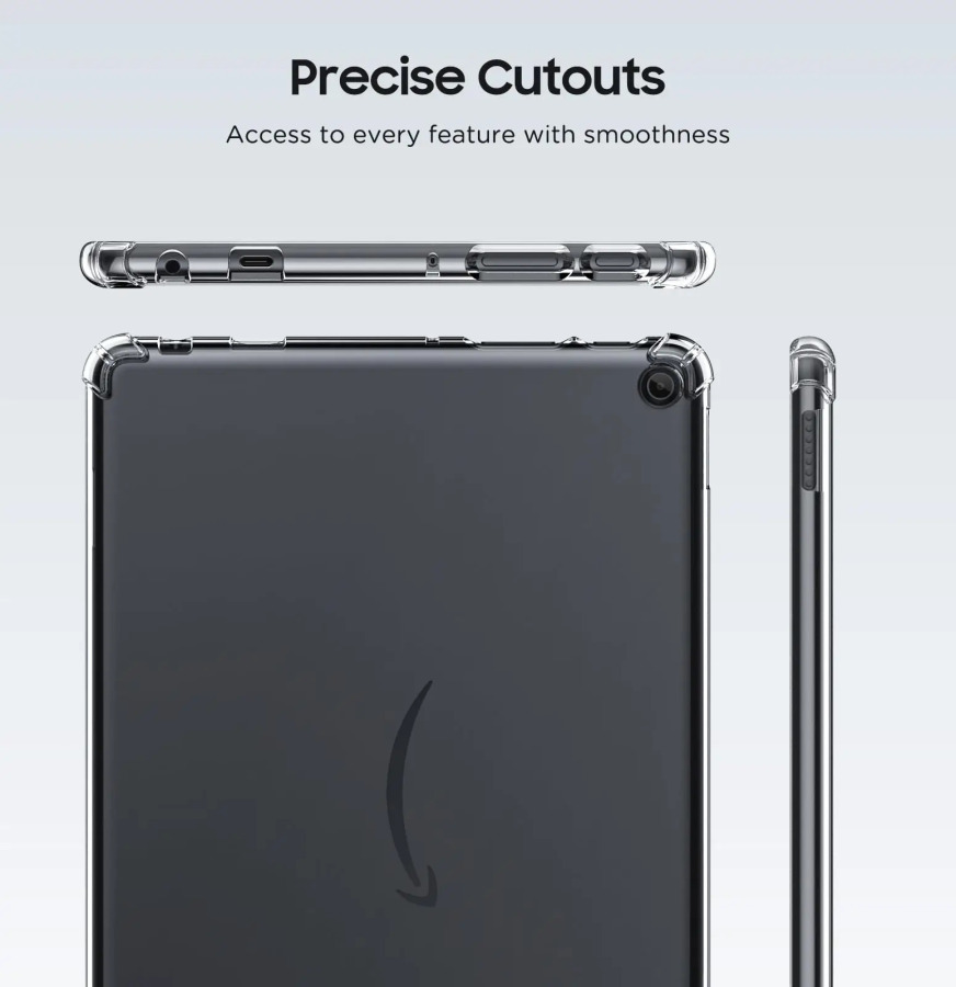 Amazon Fire HD 10 (13-avlod) 2023 uchun gʻilof 10,1 dyuymli ilgʻor havo yostigʻi tushishga qarshi moslashuvchan silikon zarbaga chidamli TPU planshet qopqogʻi