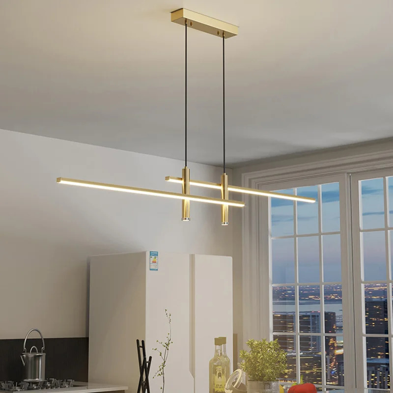 Zamonaviy Nordic ovqat xonasi qandillari oddiy minimalist ovqat stoli chirogʻi Ijodiy dizayn bar taymer chiziqli chiroq