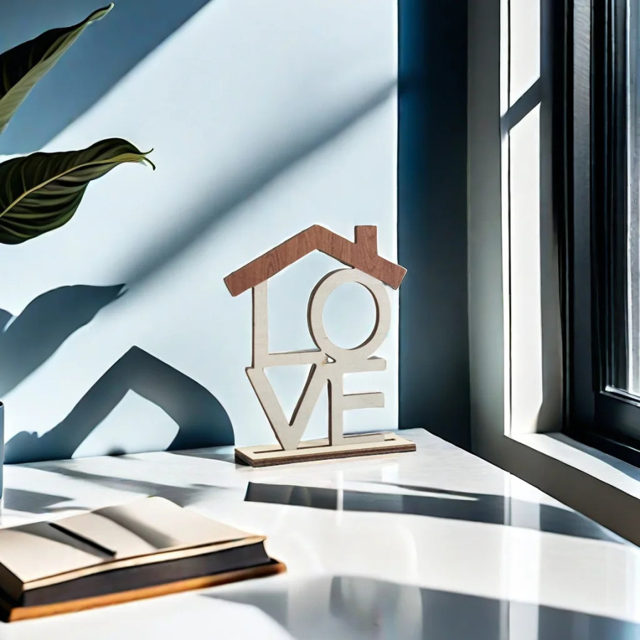 Деревянные украшения «HOME» Деревянные поделки Украшения для настольной стойки Домашний декор Аксессуары «LOVE»