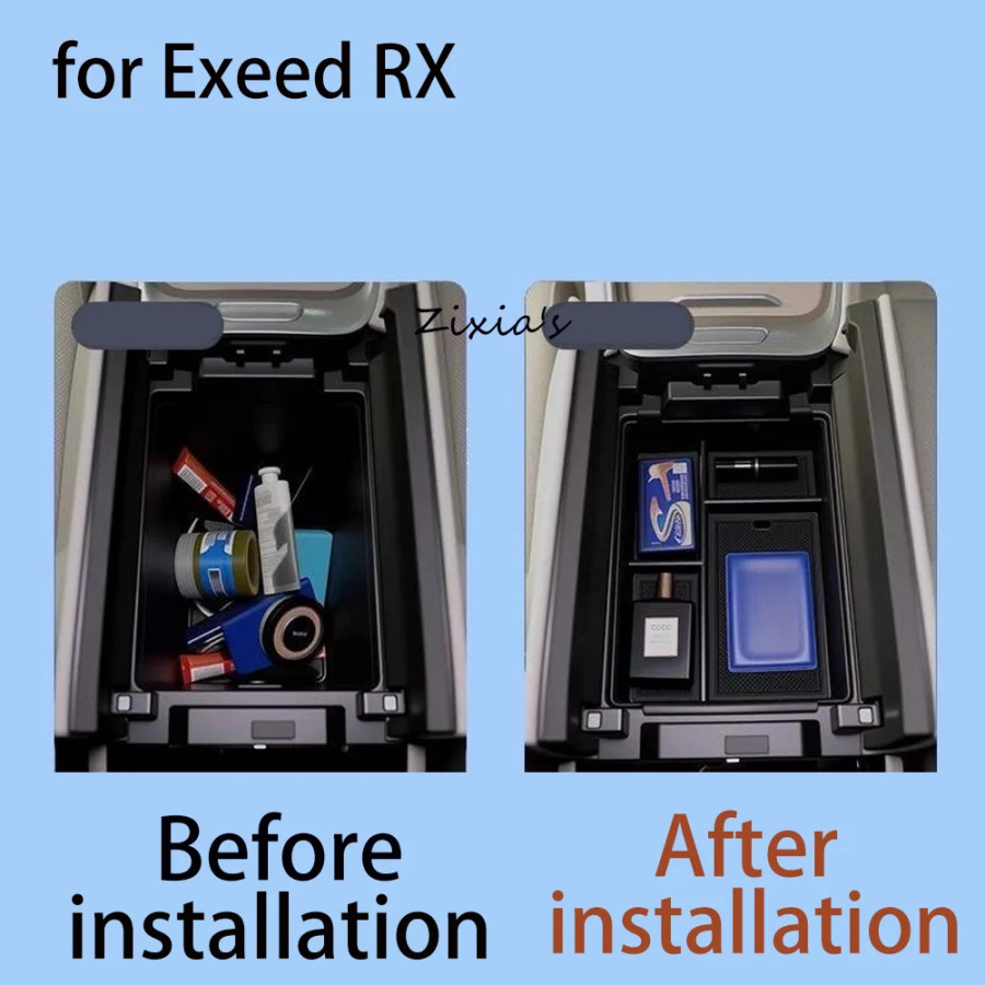 Для Exeed RX Omoda C9 9 2024 ~ 2026 2025 ящик для хранения центральной консоли нижнее хранилище внутренняя организация хранения защитные аксессуары