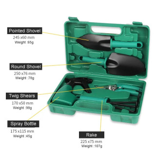 For Tool Set, 5-Piece Garden Utensil Sets, Home Gardening And Planting, Vegetables Growing Supplies, Horticultural Shovel Box