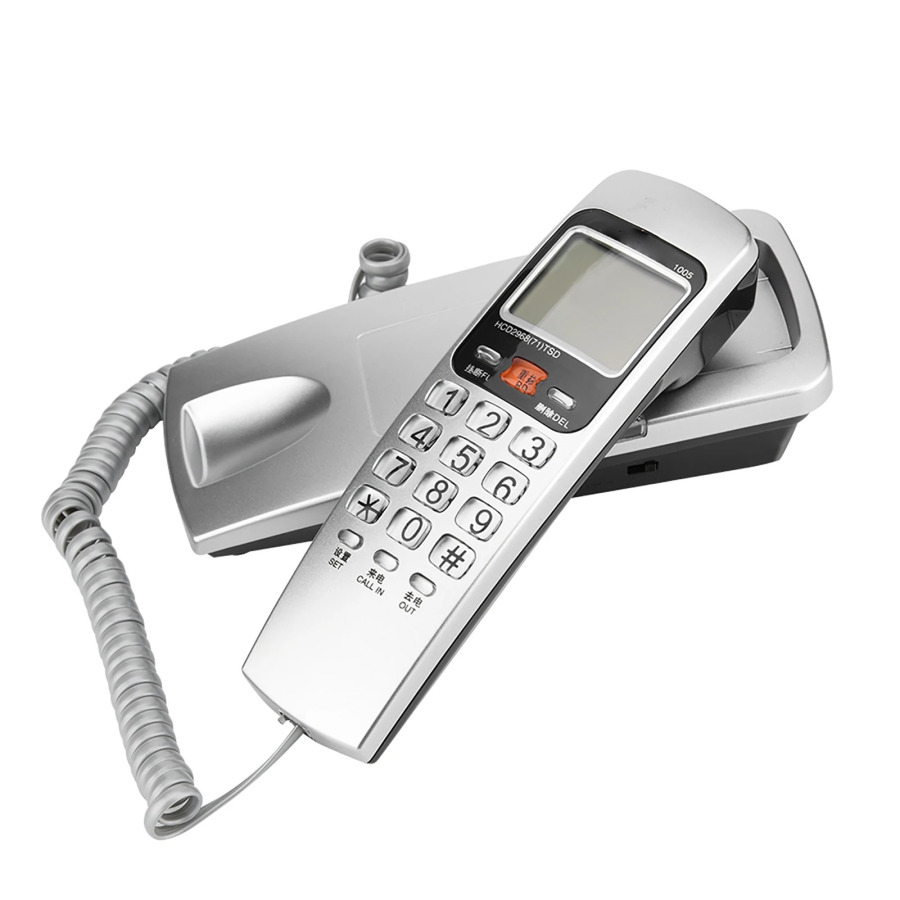 FSK/DTMF qoʻngʻiroq qiluvchining identifikatoriga ega mini telefon statsionar telefoni uy mehmonxona ofis biznesi uchun ish stoli simli statsionar telefon