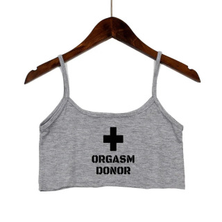 Женская одежда, сексуальные топы для женщин, модная майка ORGASM DONOR с буквенным принтом, сексуальные бесшовные майки без рукавов с открытой спиной